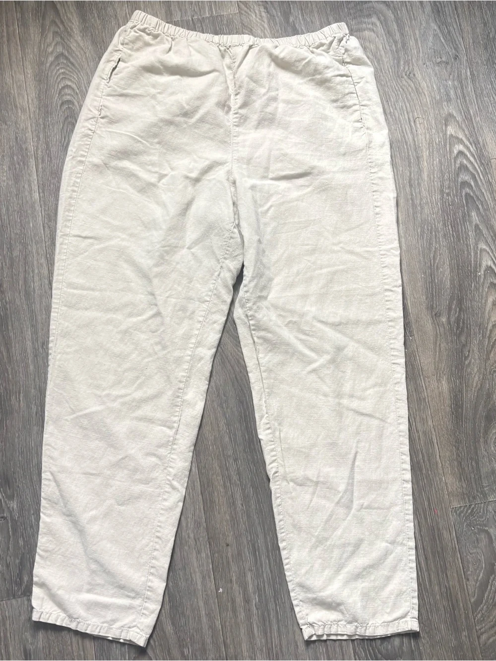 J crew high rise linen blend pants